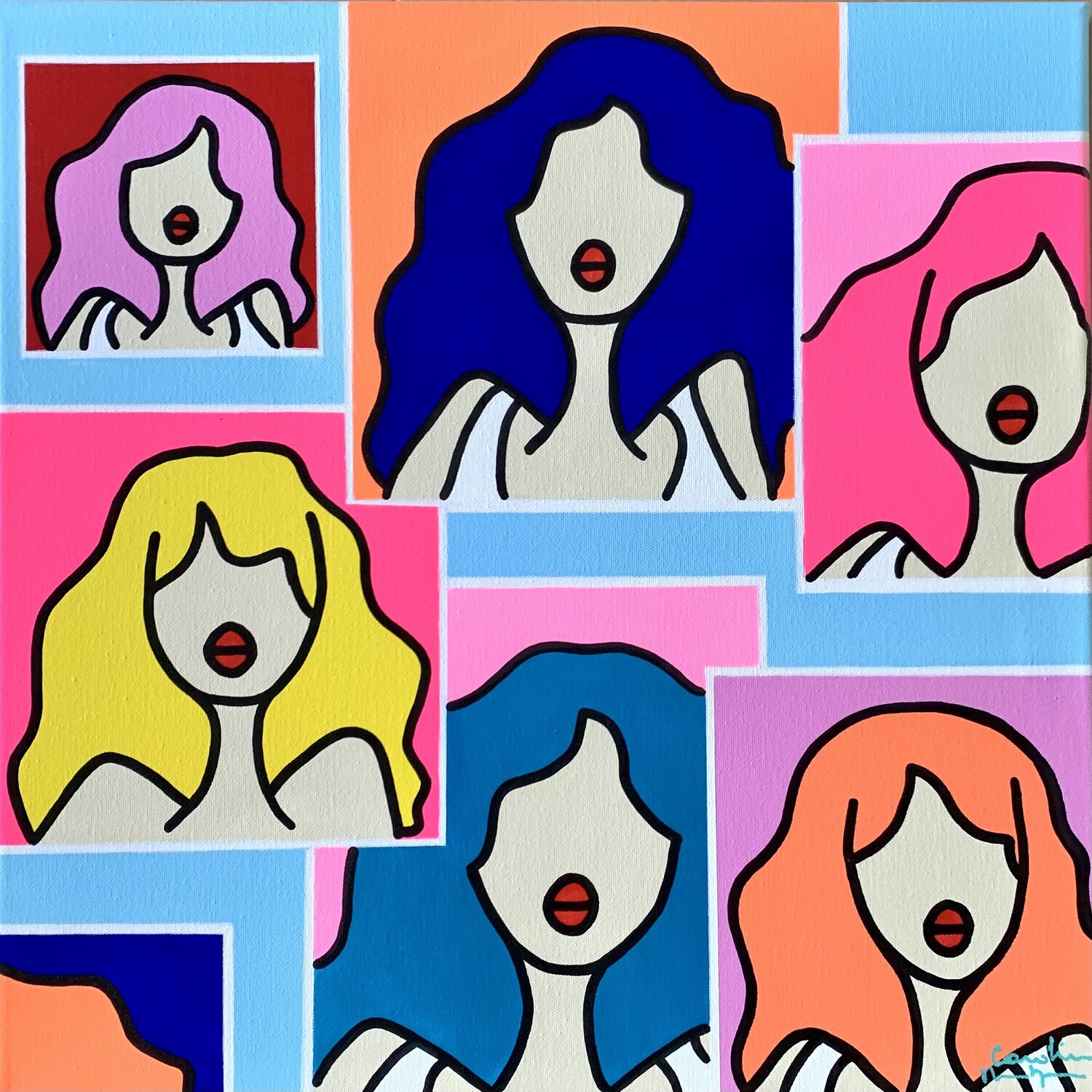 Sorbet guimauve Caroline Montigneaux Original painting for sale