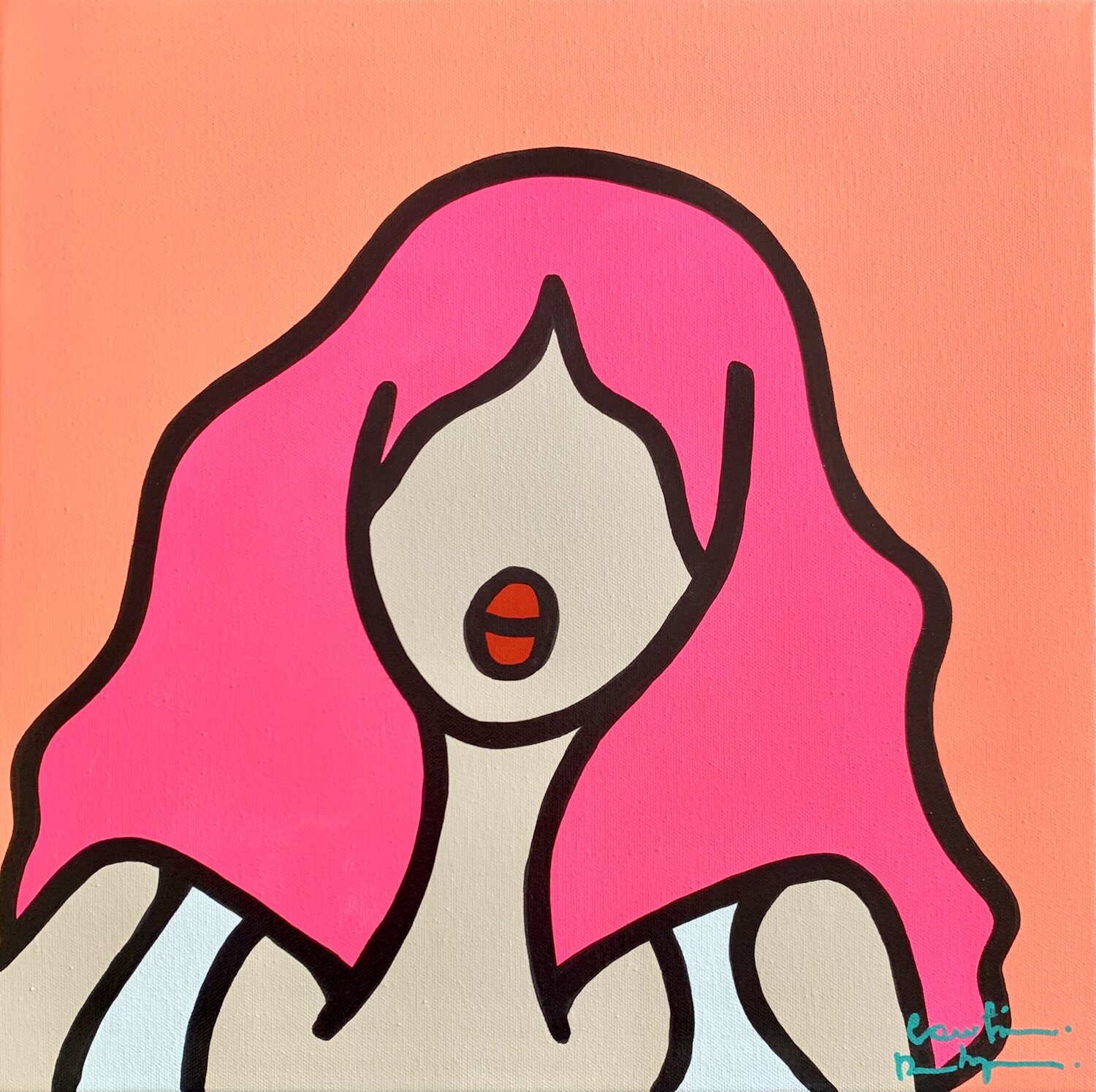 Boudoir Papaye Caroline Montigneaux Original painting for sale