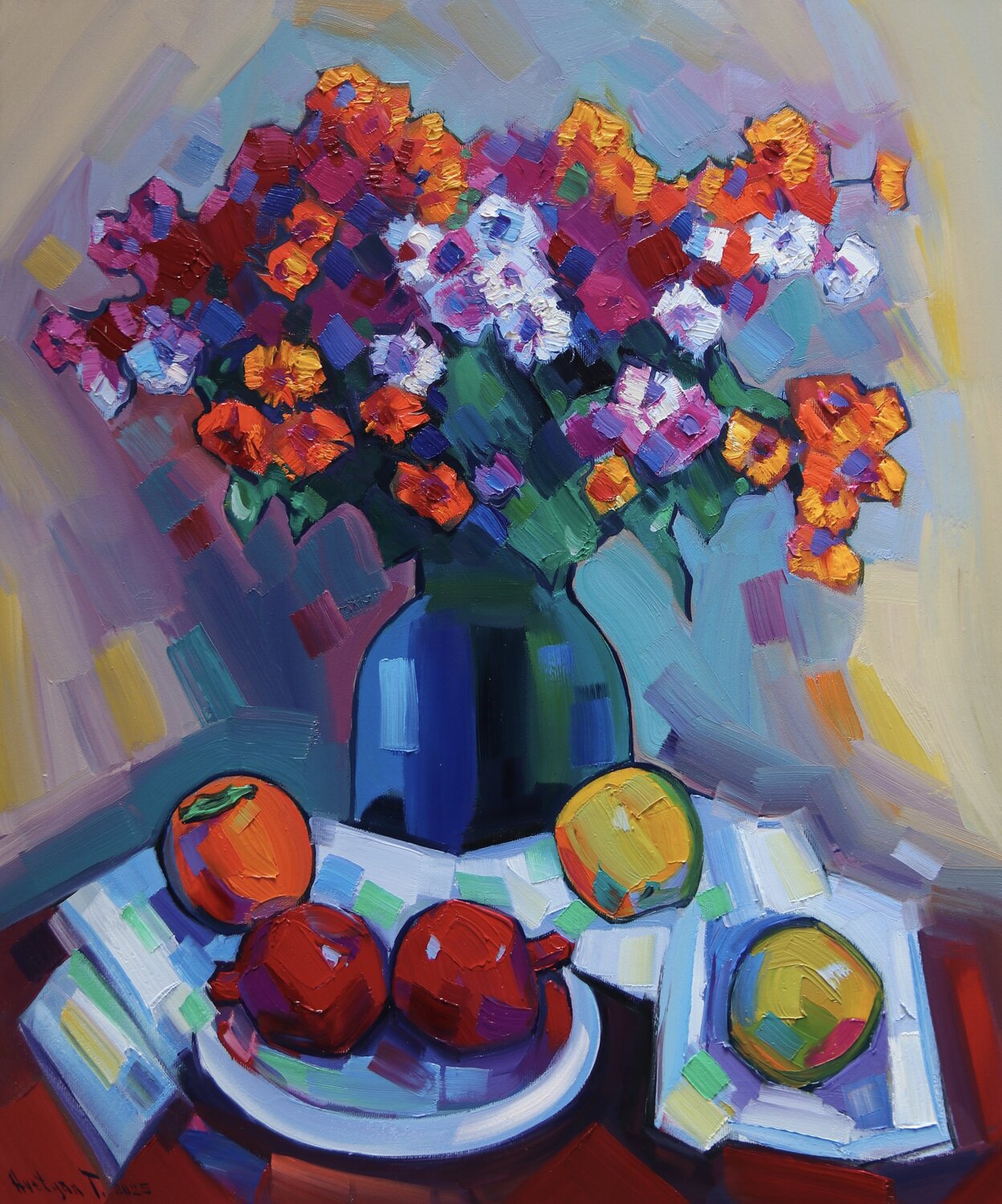 Still life with flowers Tigran Avetyan Original painting for sale