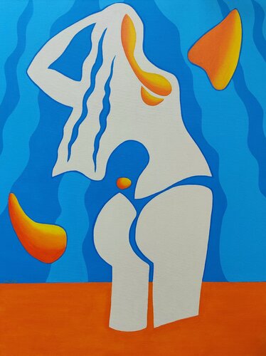 Woman combing her hair by Peter Vamosi, Painting for Sale on Select