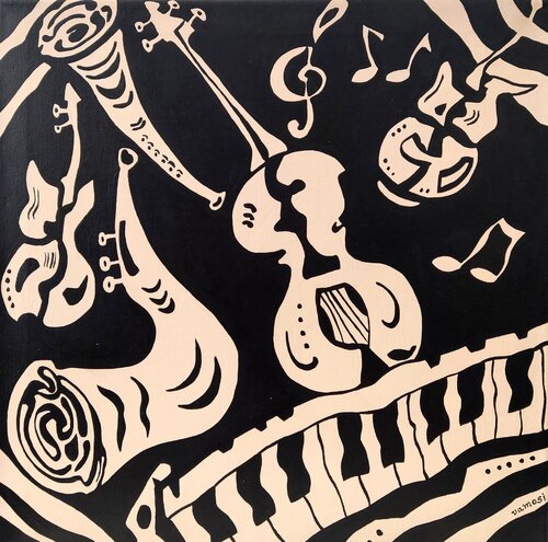 Crazy music 2. by Peter Vamosi, Painting for Sale on Select