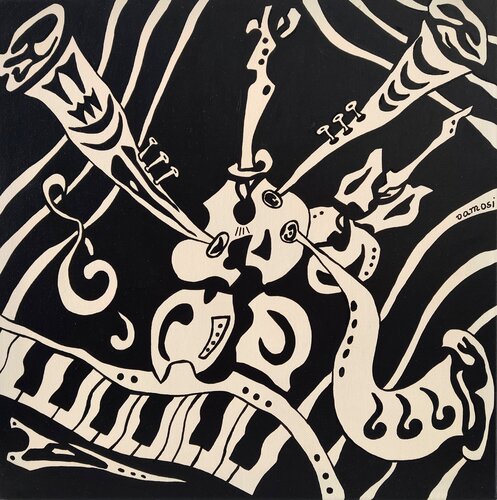 Crazy music 4. by Peter Vamosi, Painting for Sale on Select