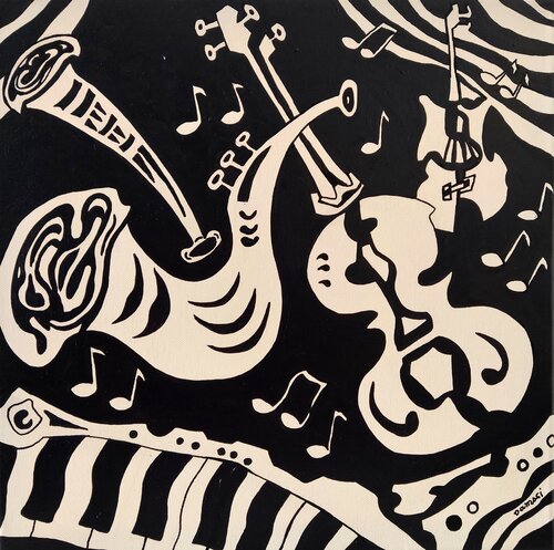 Crazy music 5. by Peter Vamosi, Painting for Sale on Select