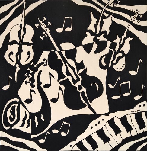 Crazy music 6. by Peter Vamosi, Painting for Sale on Select