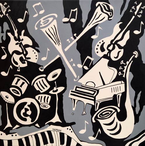 Crazy music 7. by Peter Vamosi, Painting for Sale on Select