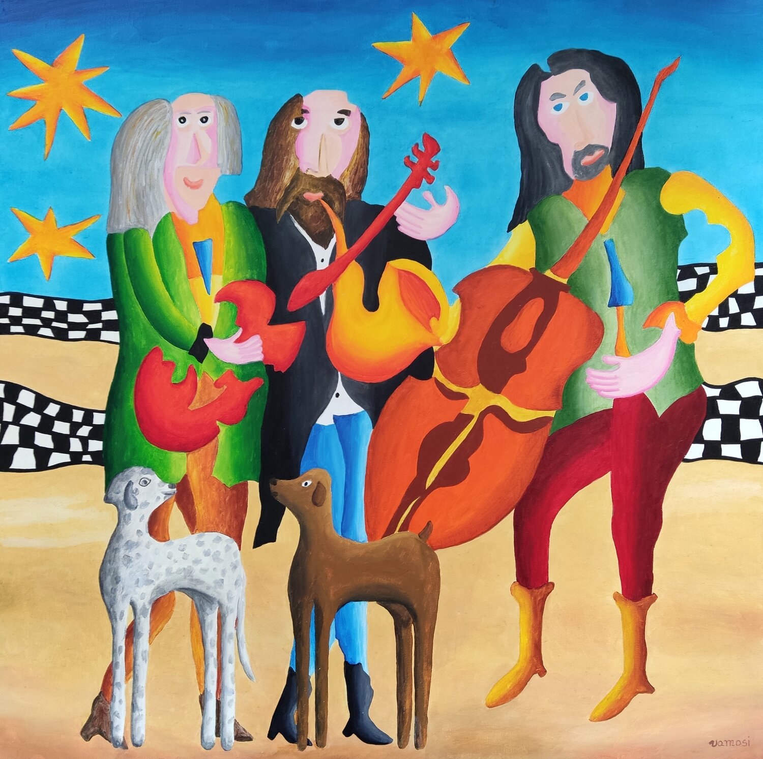 Wandering old stars Peter Vamosi Original painting for sale