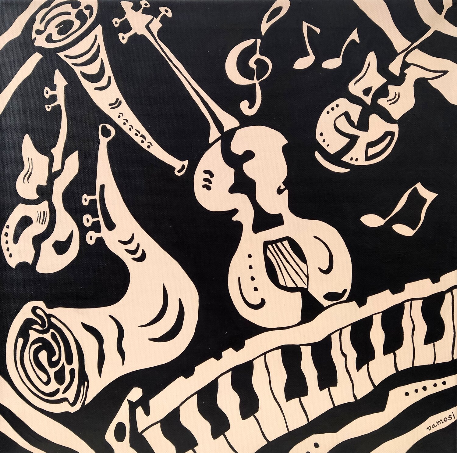 Crazy music 2. Peter Vamosi Original painting for sale