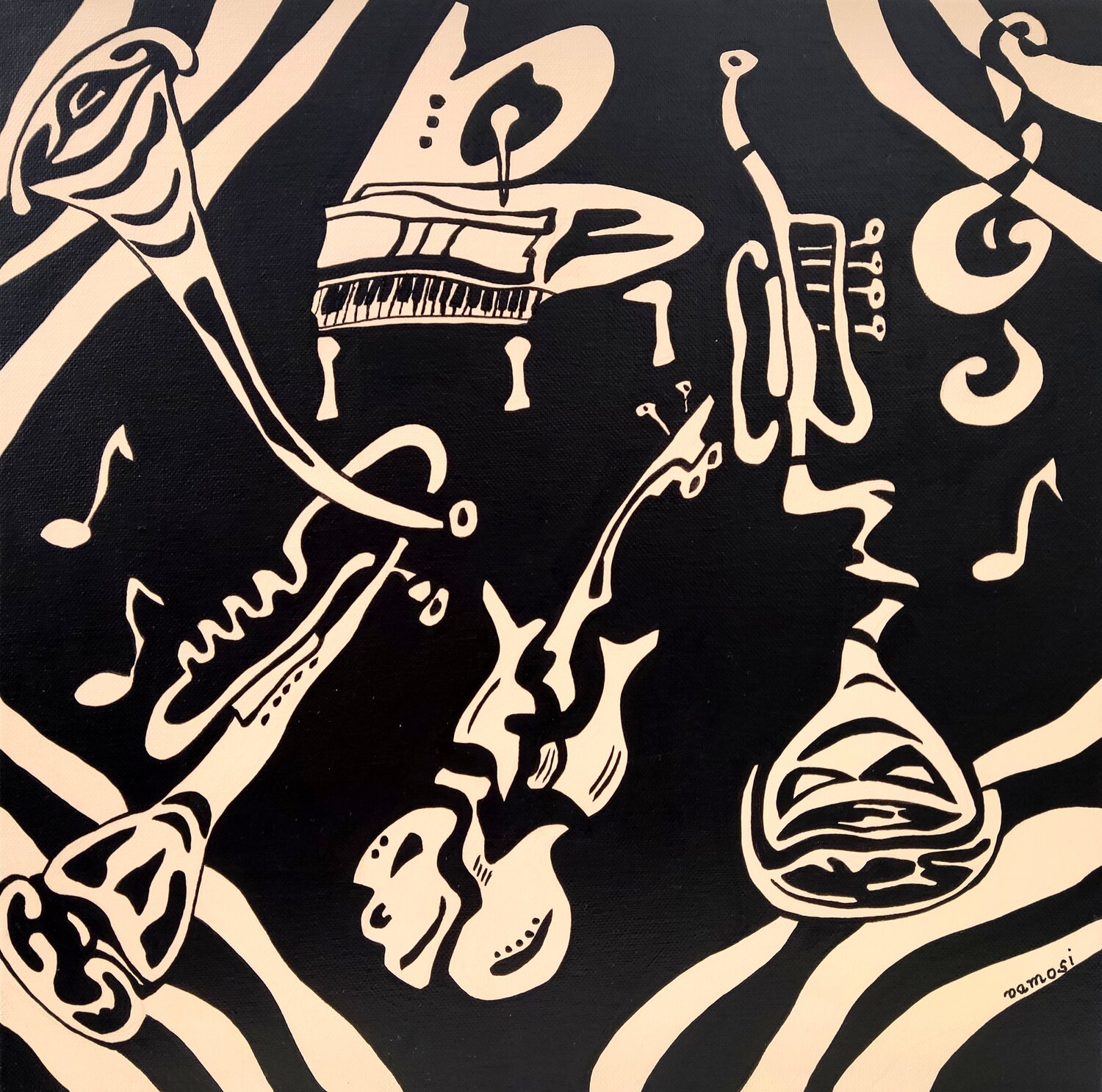 Crazy music 3. Peter Vamosi Original painting for sale