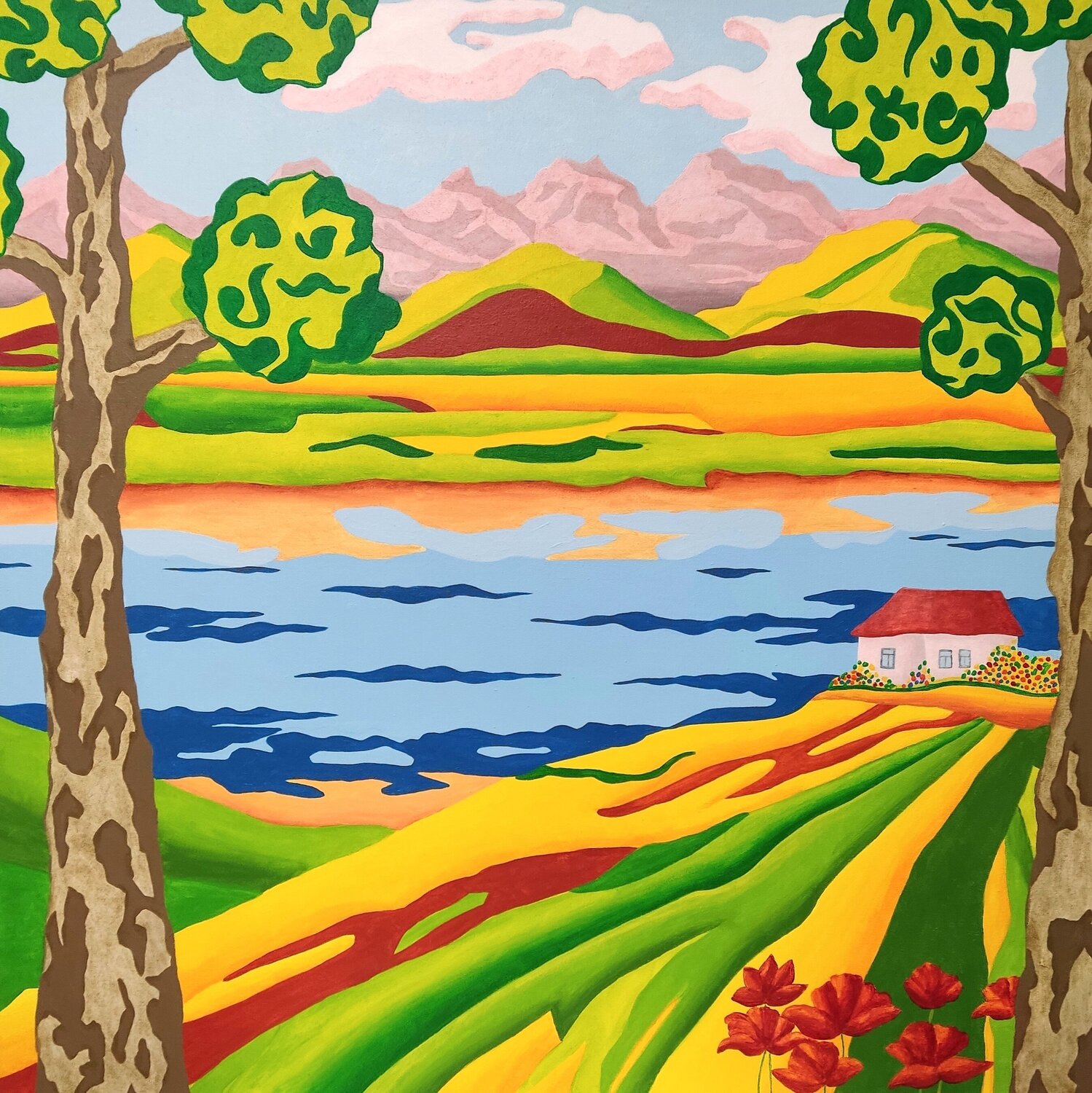 Valley of Peace (On Commission) Peter Vamosi Originalgemälde zu verkaufen