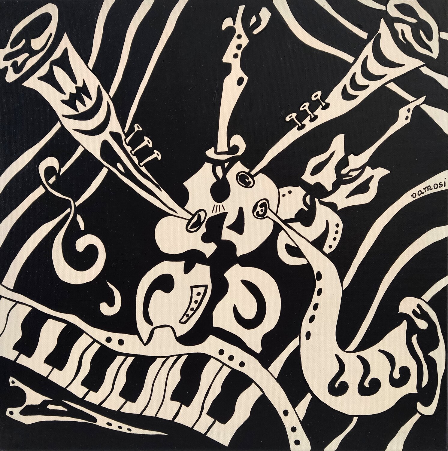 Crazy music 4. Peter Vamosi Original painting for sale