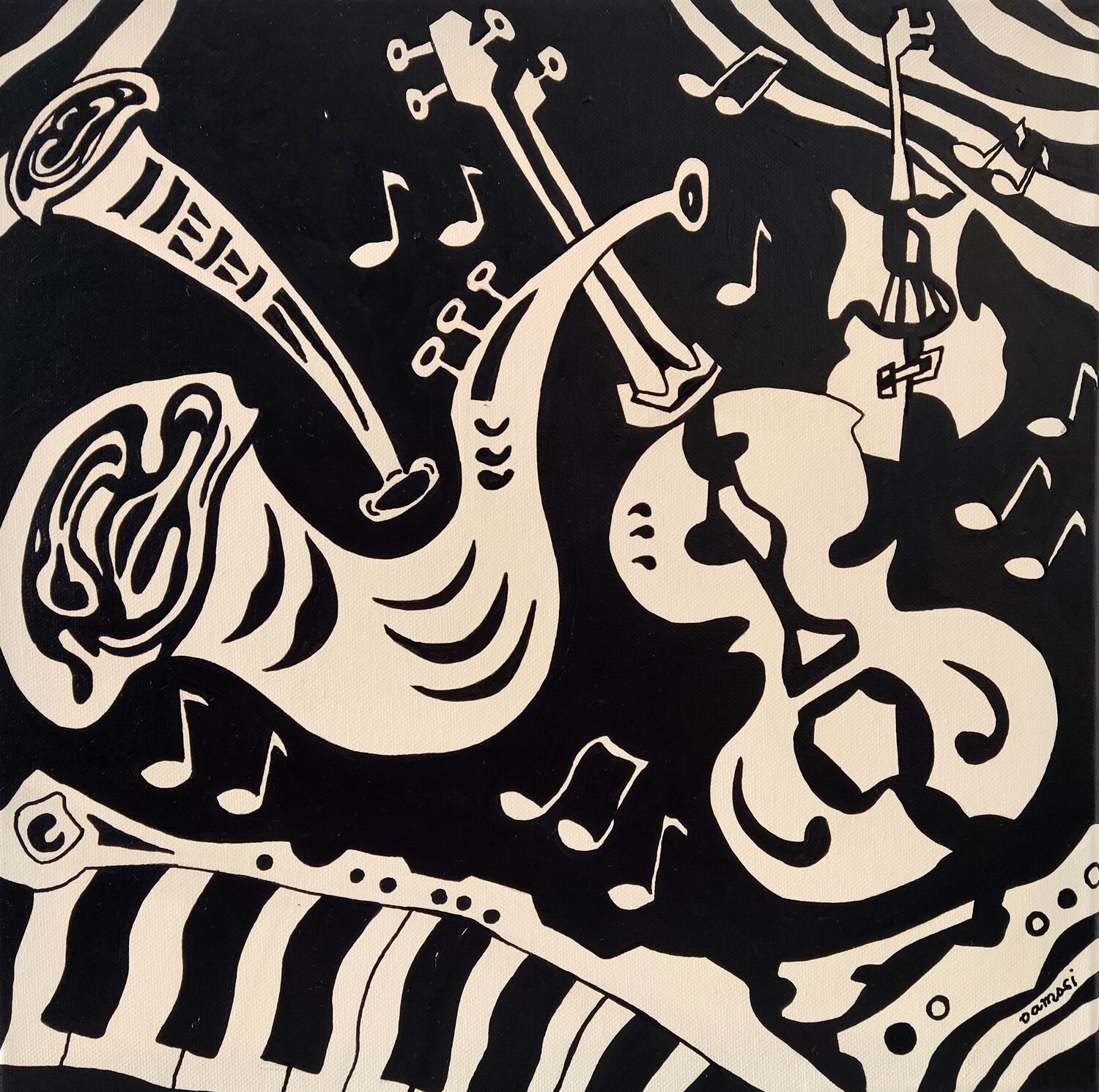 Crazy music 5. Peter Vamosi Original painting for sale