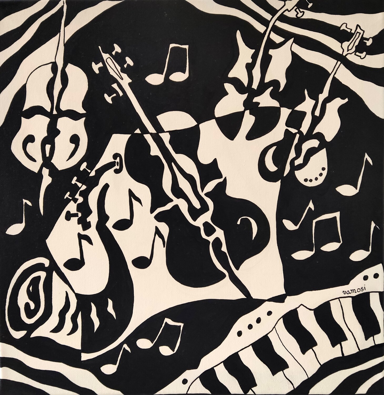 Crazy music 6. Peter Vamosi Original painting for sale