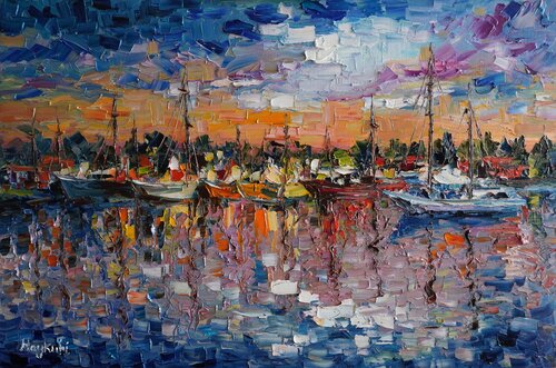 Boats by Haykuhi Khachatryan, Painting for Sale on Select