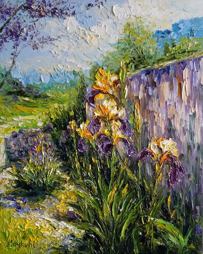 Irises in Bloom by Haykuhi Khachatryan, Painting for Sale on Select