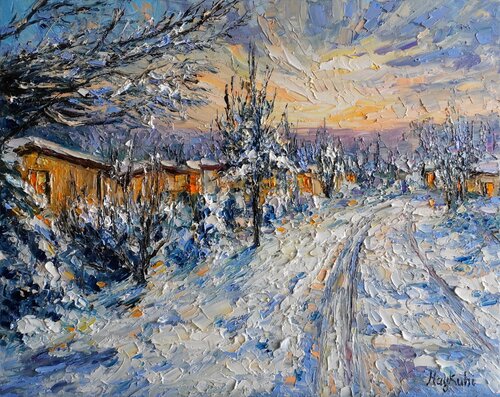 Winter Evening Glow by Haykuhi Khachatryan, Painting for Sale on Select
