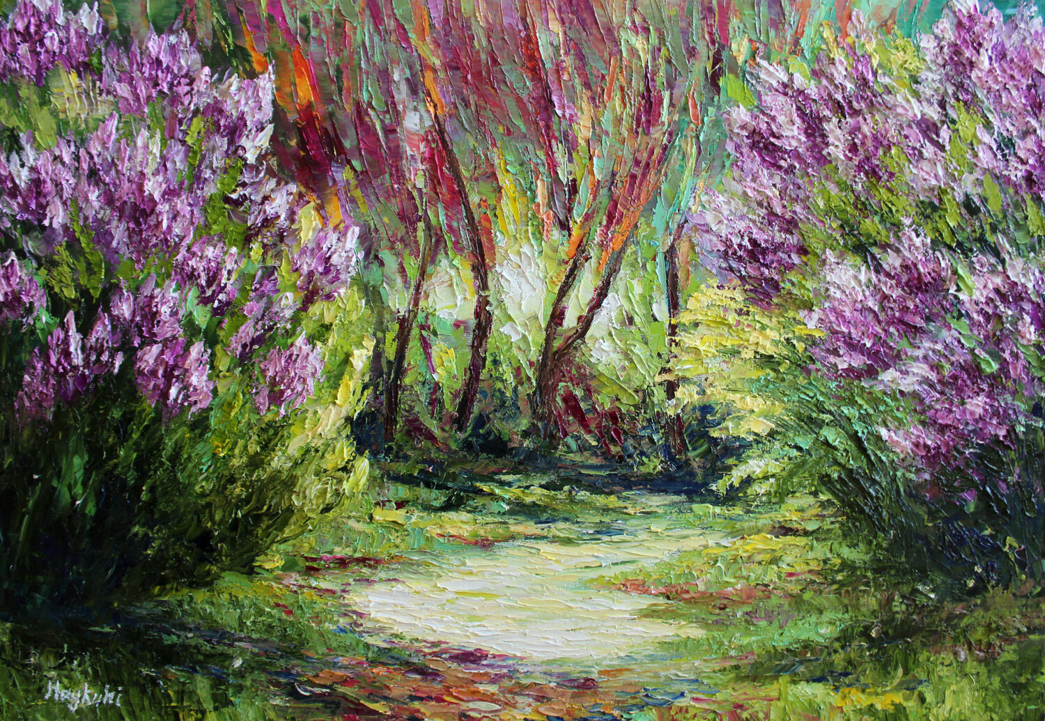 Lilac garden Haykuhi Khachatryan Original painting for sale