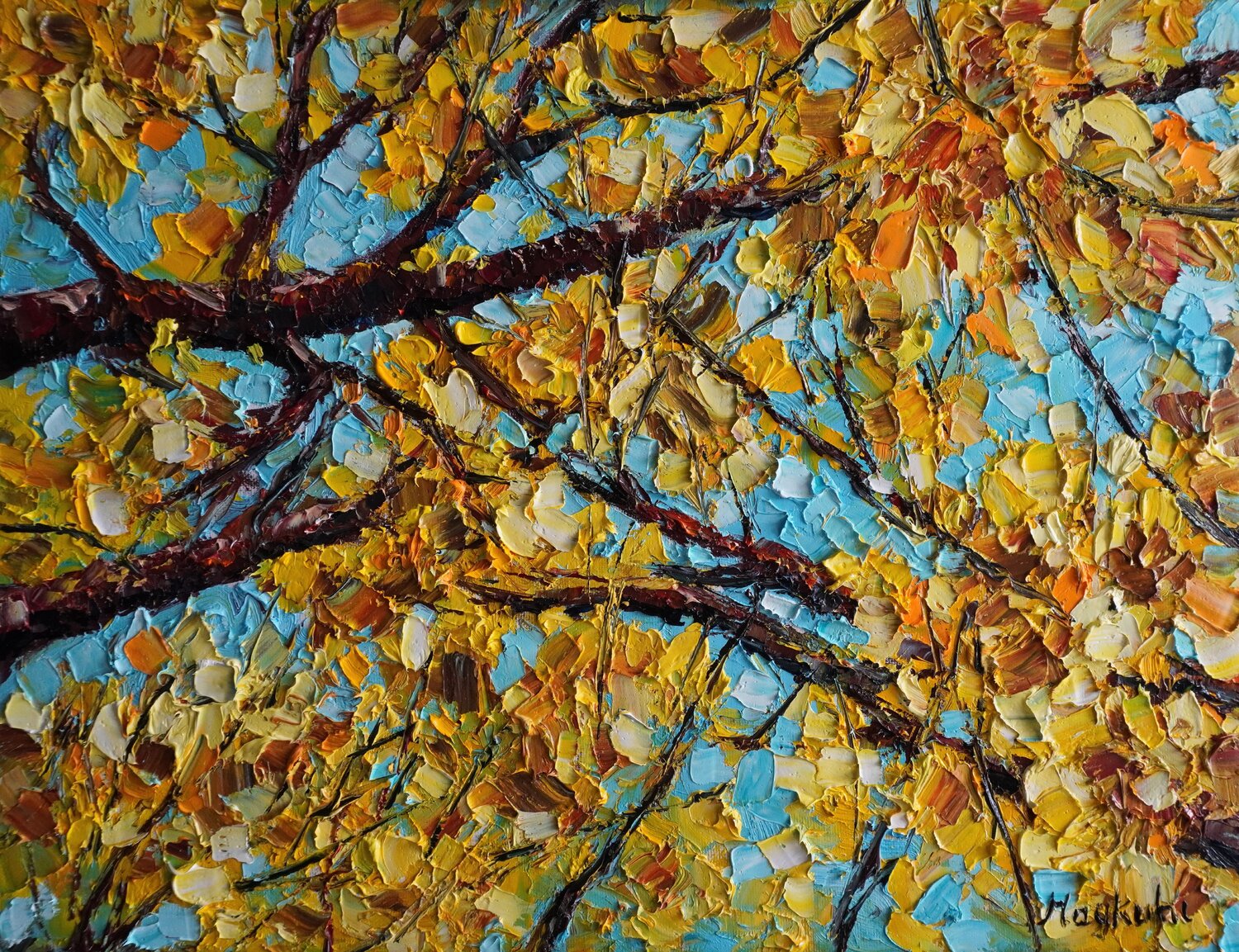 Autumn sky Haykuhi Khachatryan Original painting for sale