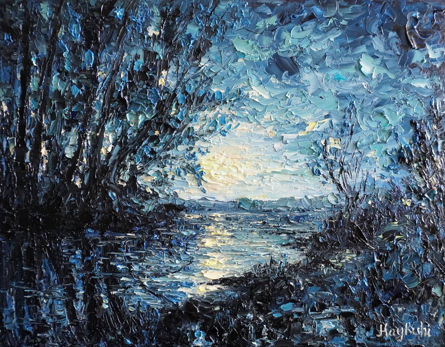 Stillness in Blue Haykuhi Khachatryan Original painting for sale