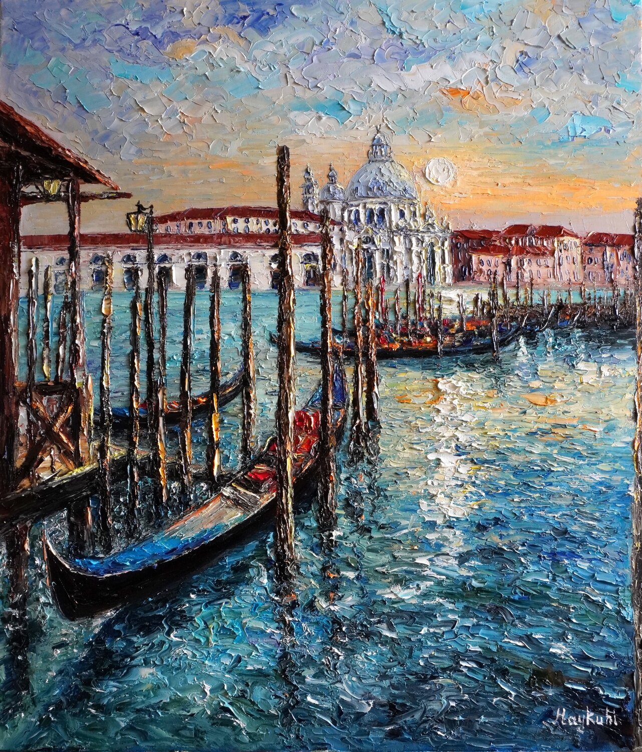 Sunset over the Grand Canal Haykuhi Khachatryan Original painting for sale