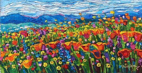 Californian poppies by Vanya Georgieva, Painting for Sale on Select