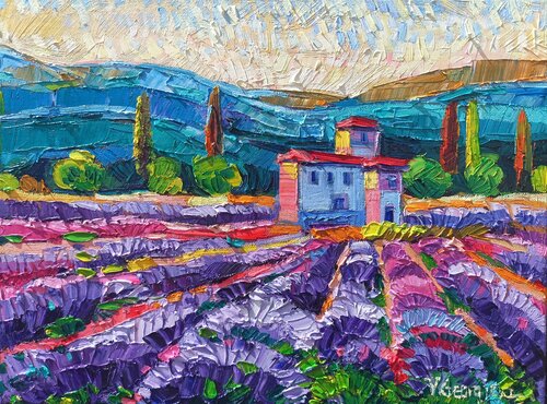 Lavender fields in Provence by Vanya Georgieva, Painting for Sale on Select