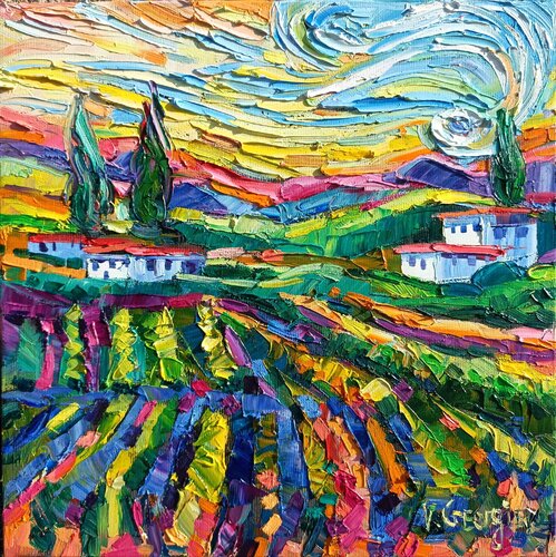 Vineyards moviment by Vanya Georgieva, Painting for Sale on Select