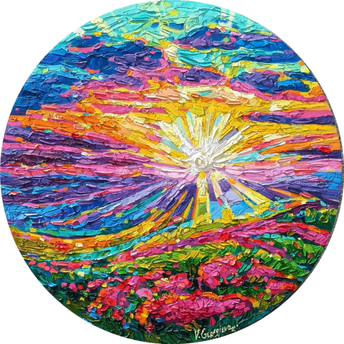 Flowers field by Vanya Georgieva, Painting for Sale on Select