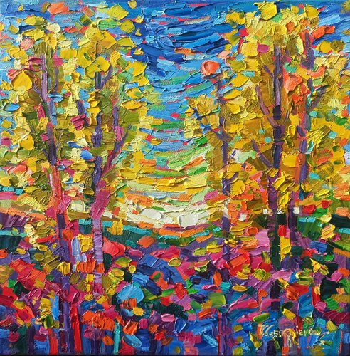 Fall trees 2 by Vanya Georgieva, Painting for Sale on Select