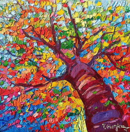 Fall trees by Vanya Georgieva, Painting for Sale on Select