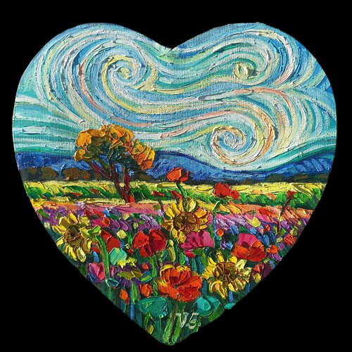 Heart with a tree by Vanya Georgieva, Painting for Sale on Select