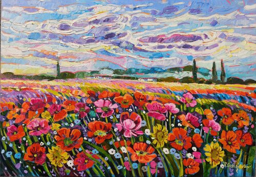 Poppies: Summer dream von Vanya Georgieva, Malerei kaufen auf Select