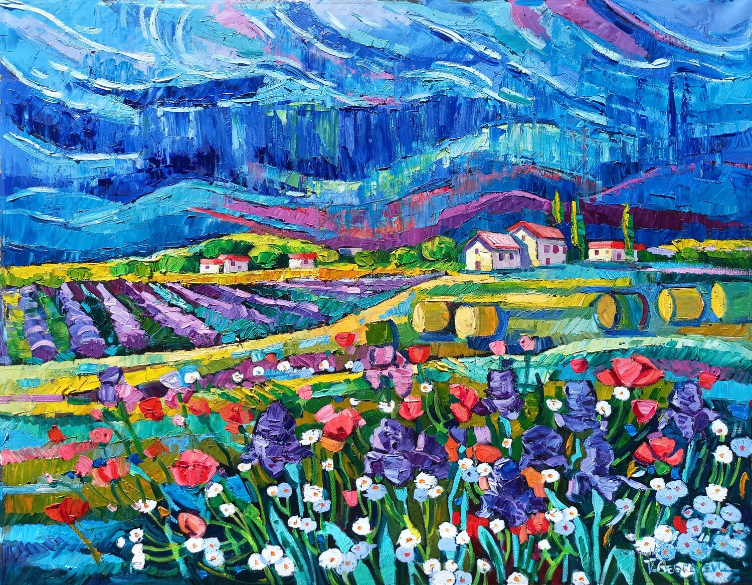 One rainy day With Gogh Vanya Georgieva Original painting for sale