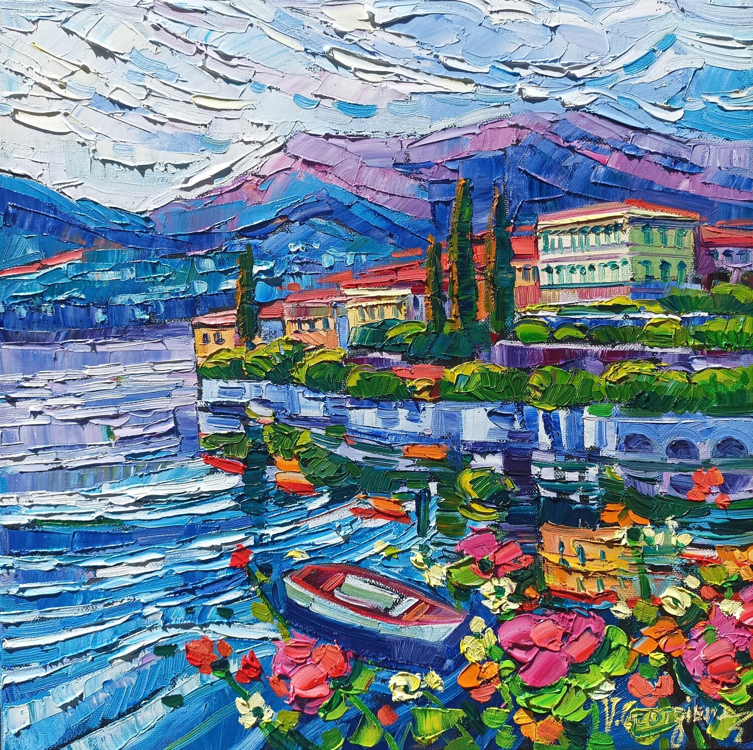 Lake Como Vanya Georgieva Original painting for sale