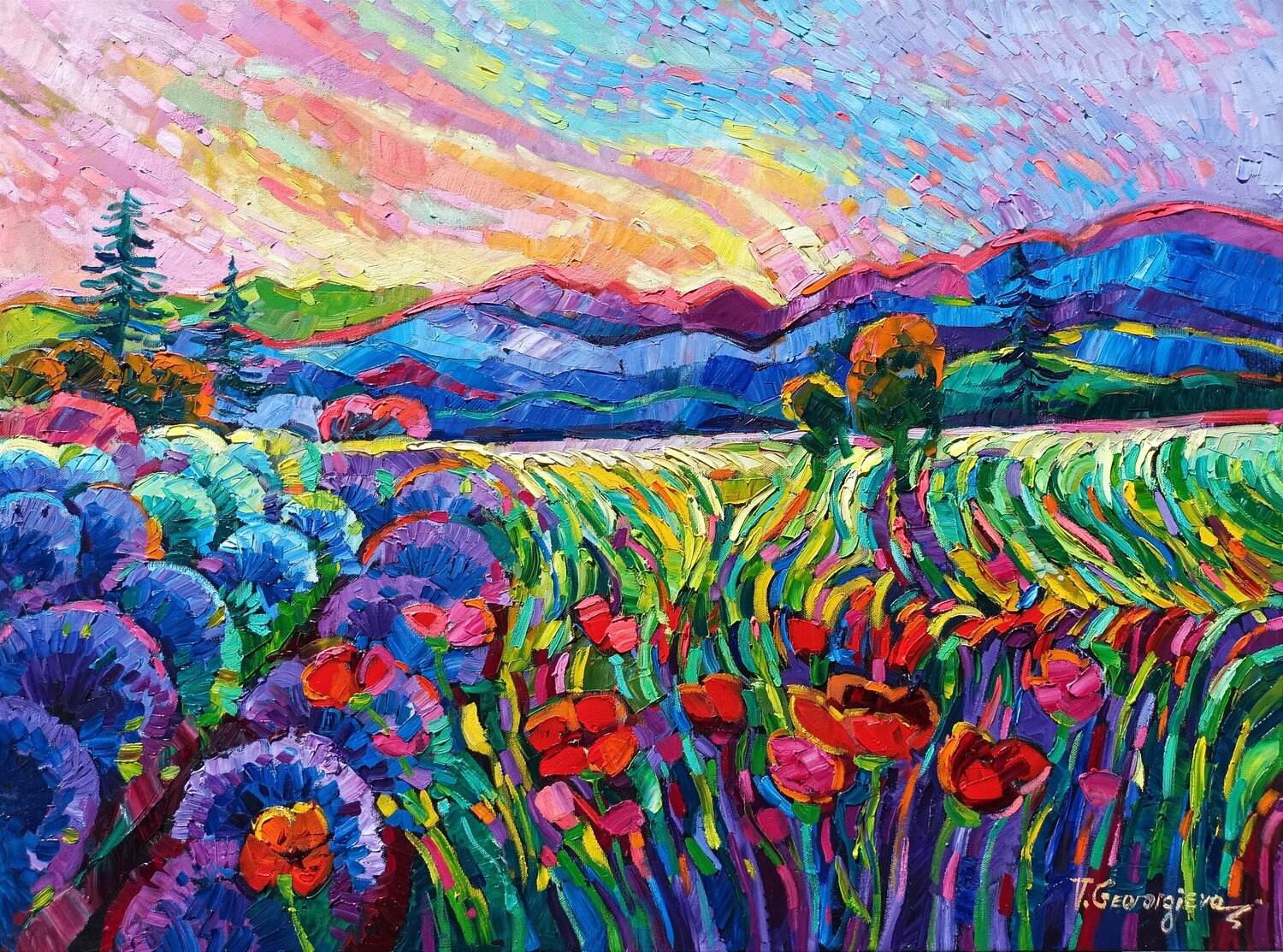 Wild flowers 3 Vanya Georgieva Original painting for sale