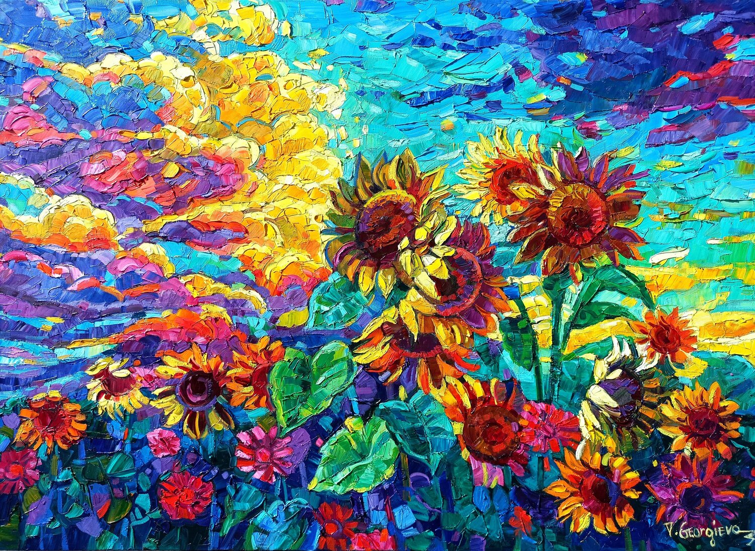 Sun Lovers 2 Vanya Georgieva Original painting for sale