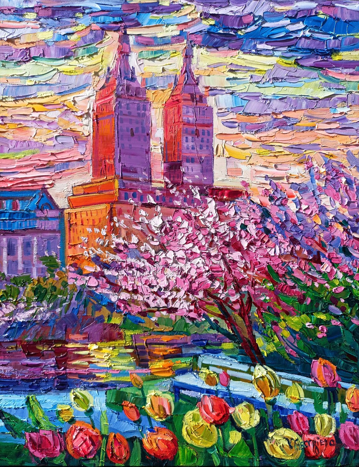 Spring in Central park Vanya Georgieva Original painting for sale