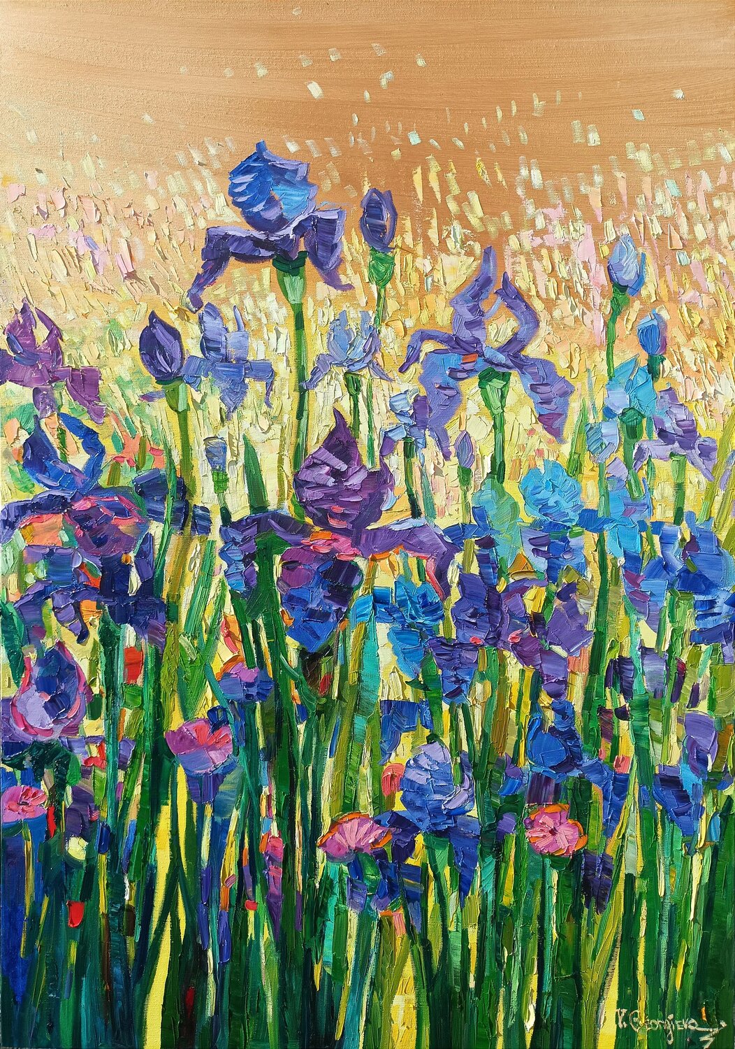 Light on the irises Vanya Georgieva Original painting for sale