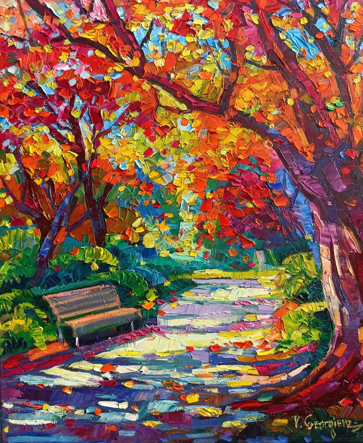 The patch of Gold and Shadows 3 Vanya Georgieva Original painting for sale