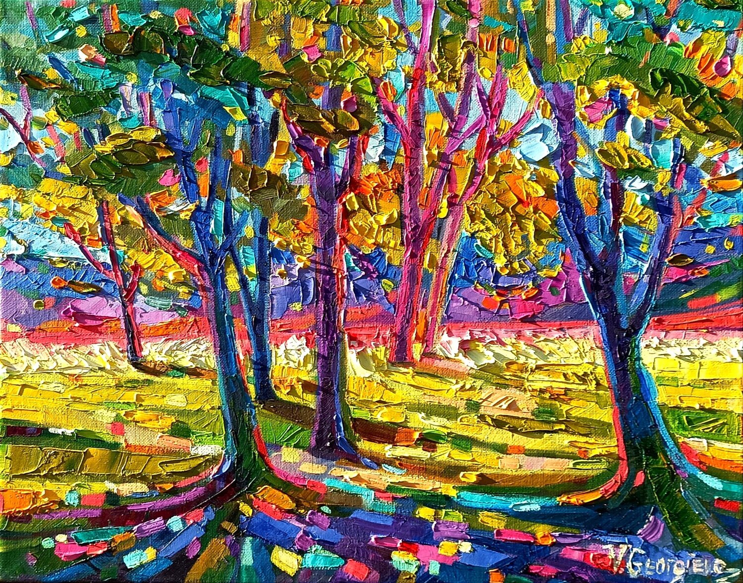 Trees and Shadows 5 Vanya Georgieva Original painting for sale