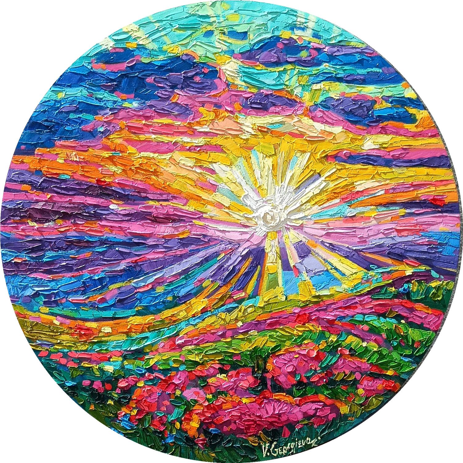 Flowers field Vanya Georgieva Original painting for sale