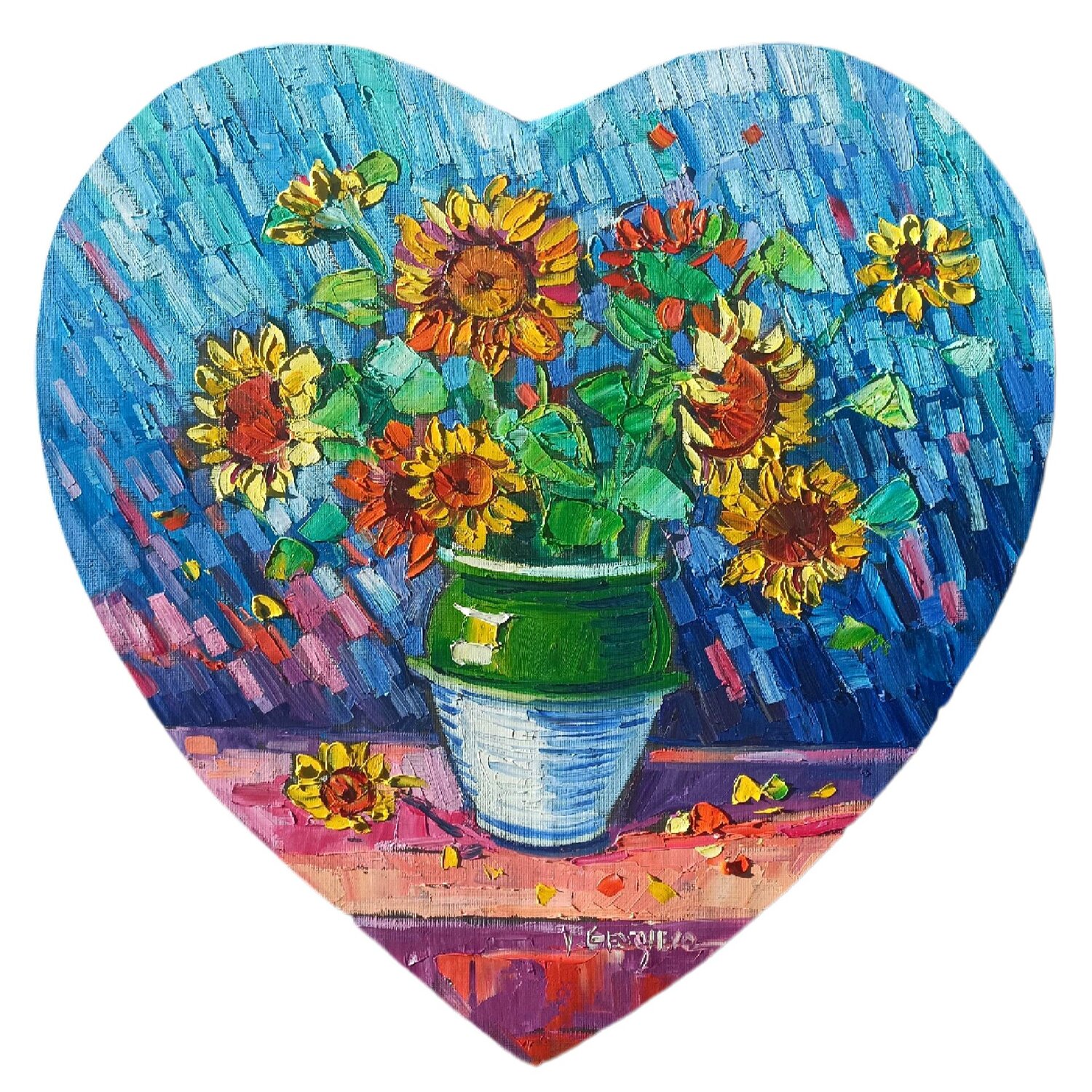 Sunflowers in my Heart Vanya Georgieva Original painting for sale