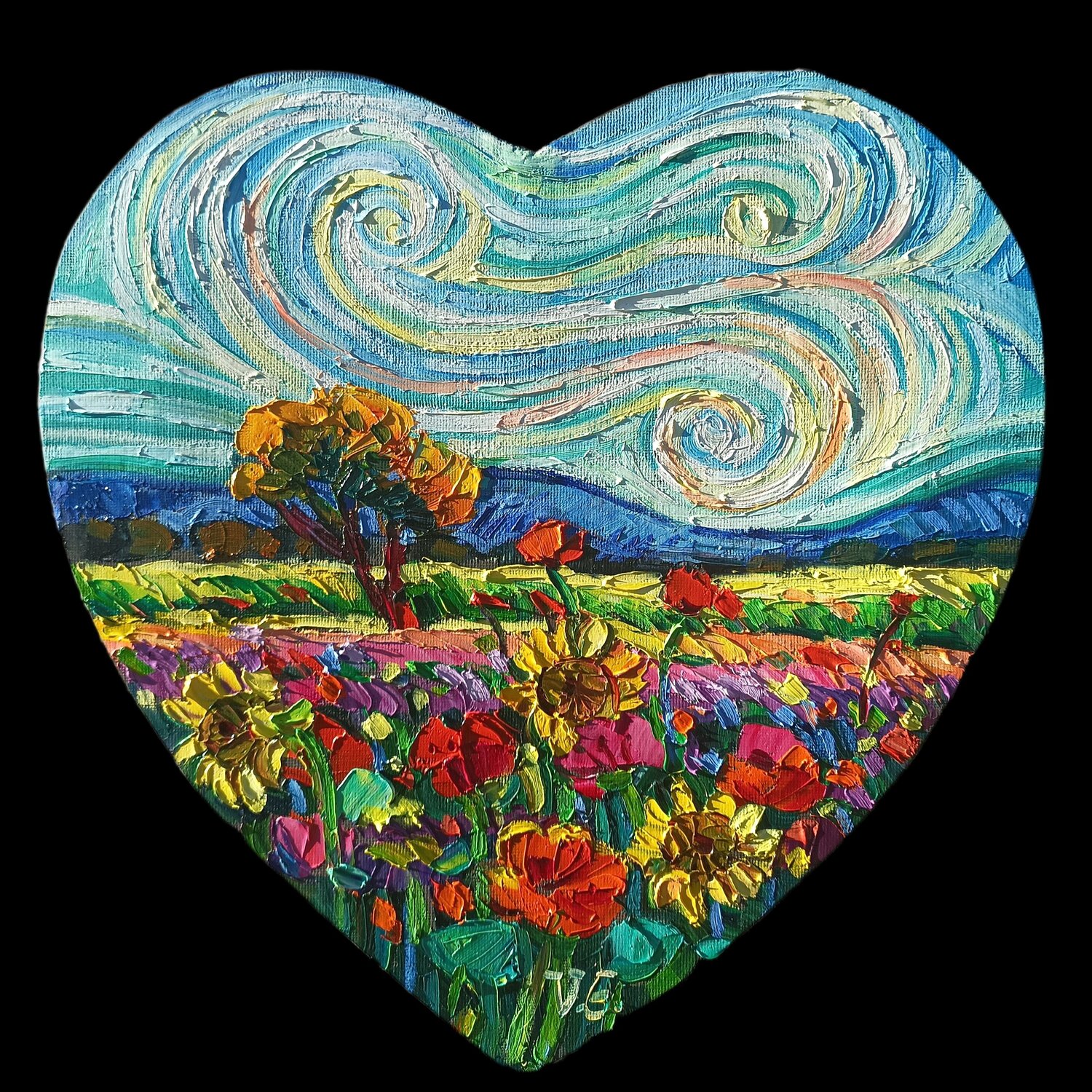 Heart with a tree Vanya Georgieva Original painting for sale