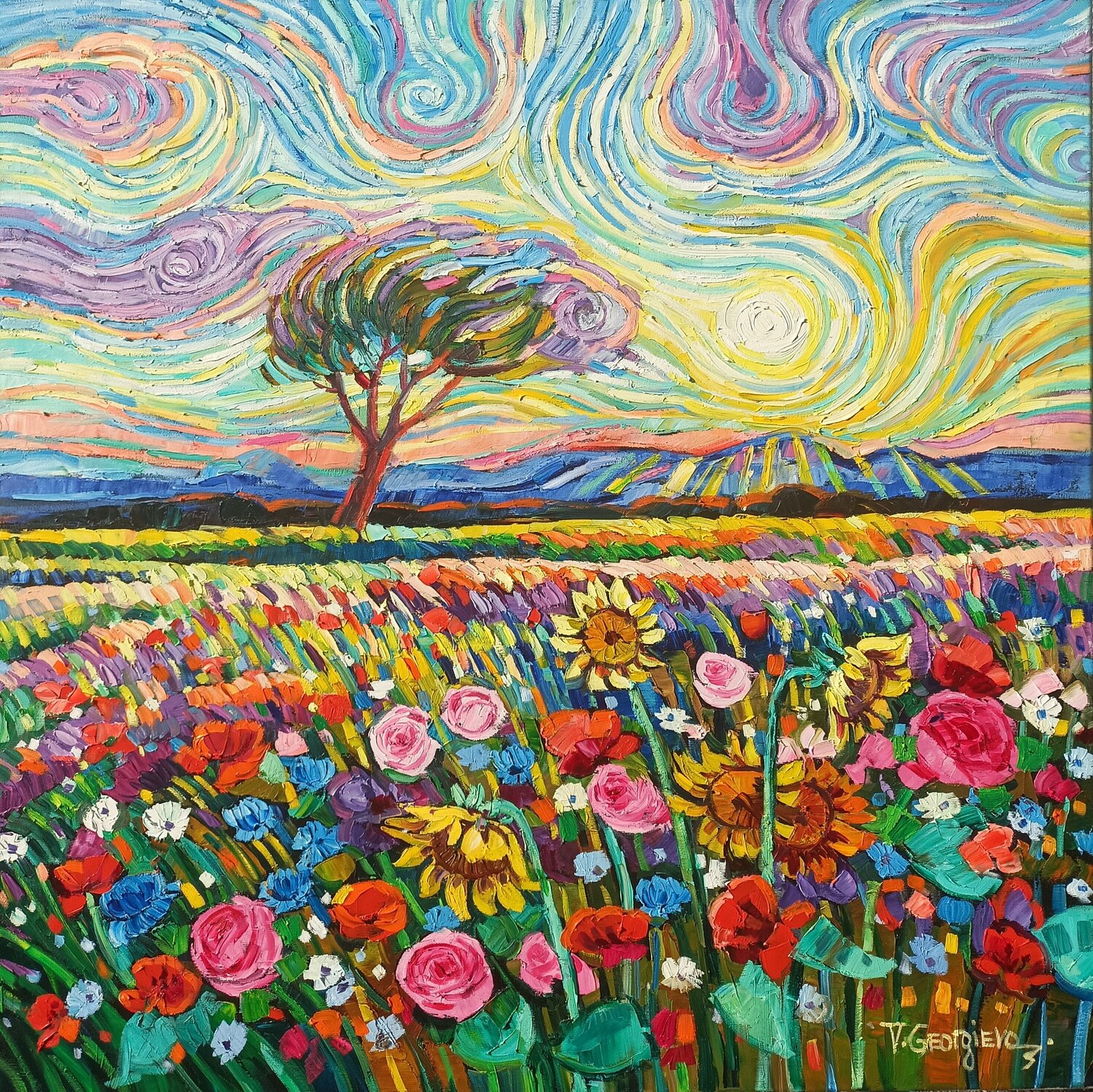 Gogh's symphony Vanya Georgieva Original painting for sale