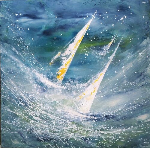 La régate by Sylvie Jousselin, Painting for Sale on Select