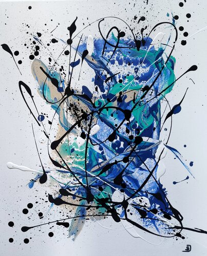 Liberté Bleu lagon by Sylvie Jousselin, Painting for Sale on Select