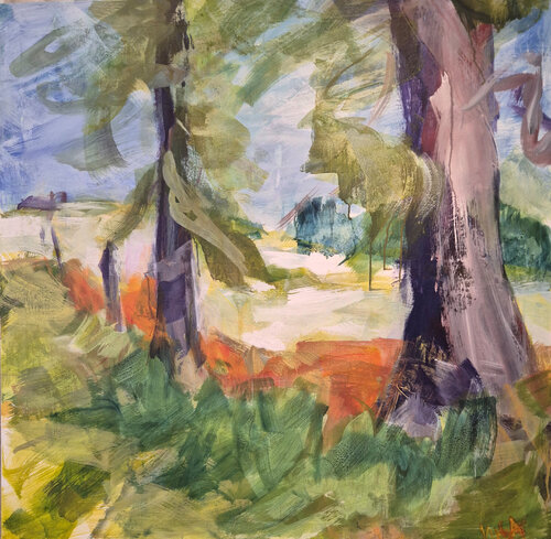 Zwei im Feld von Kerstin Grobler, Malerei kaufen auf Select