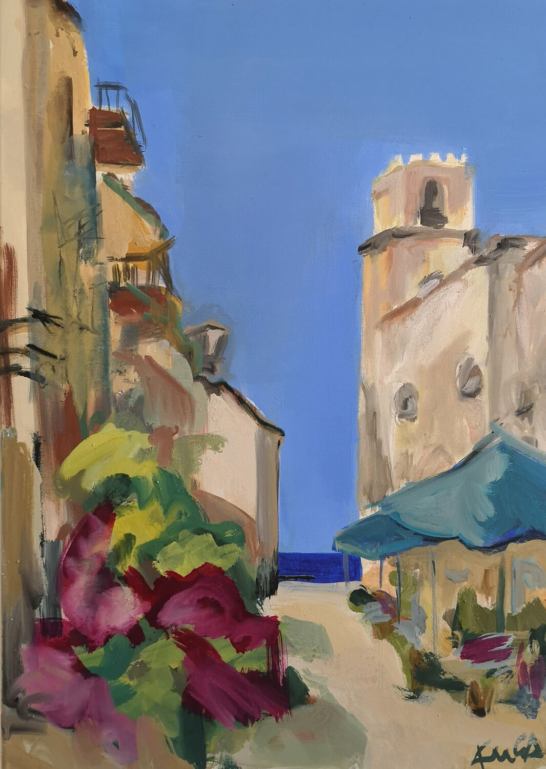 Chiesa di Santa Maria / Cefalú Kerstin Grobler Original painting for sale