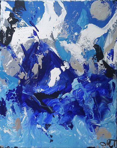 Silver Moon by Julia (Iuliia) Tokar, Painting for Sale on Select