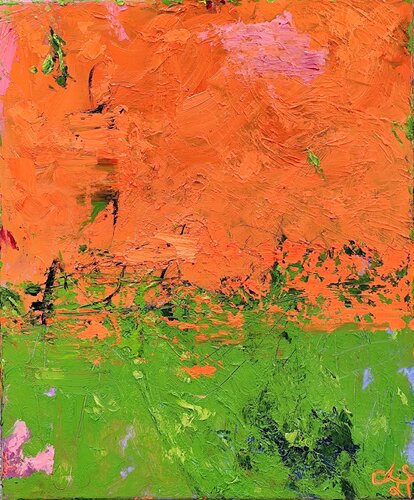 Orange sunset by Julia (Iuliia) Tokar, Painting for Sale on Select