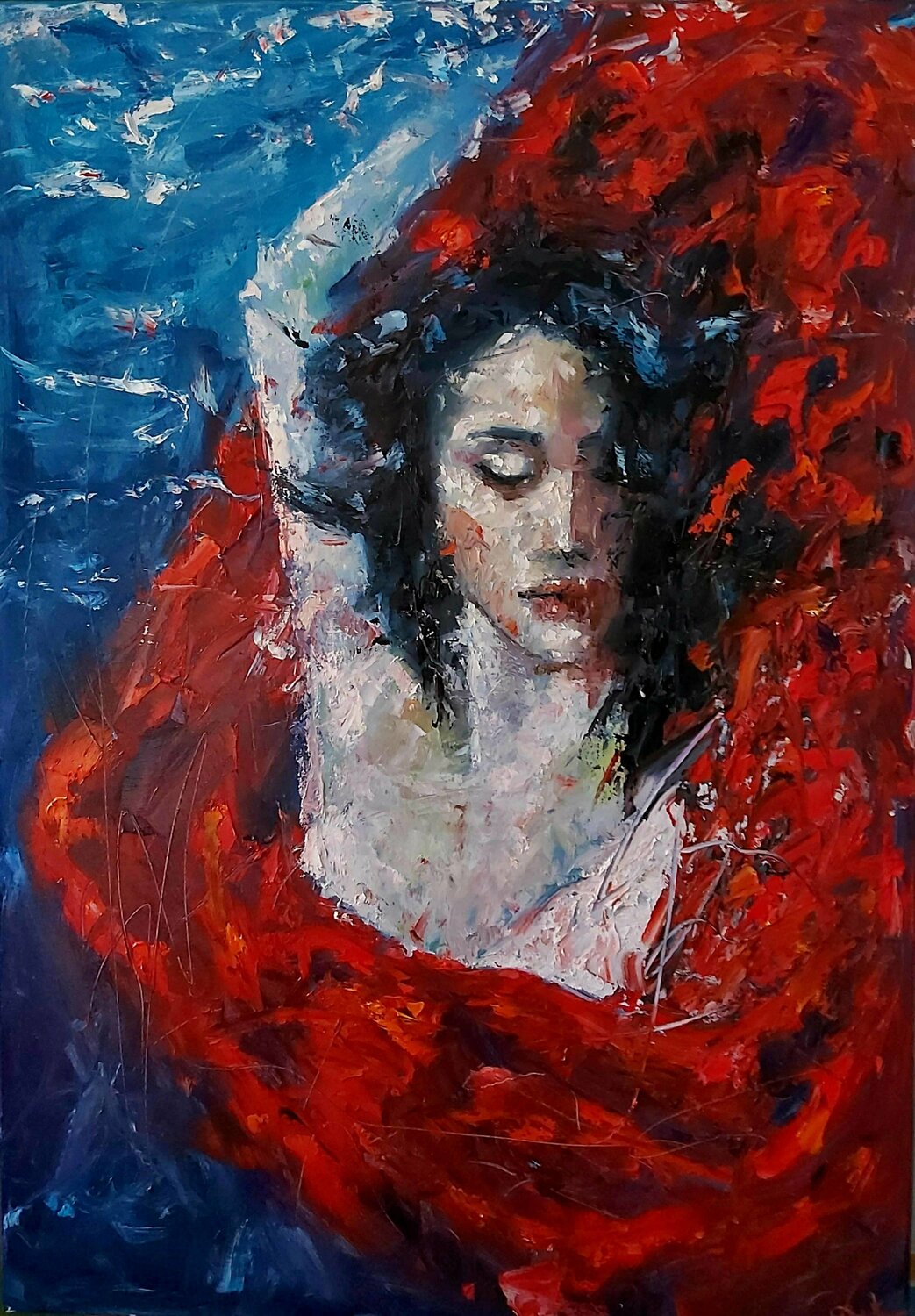 Flamenco underwater Julia (Iuliia) Tokar Original painting for sale